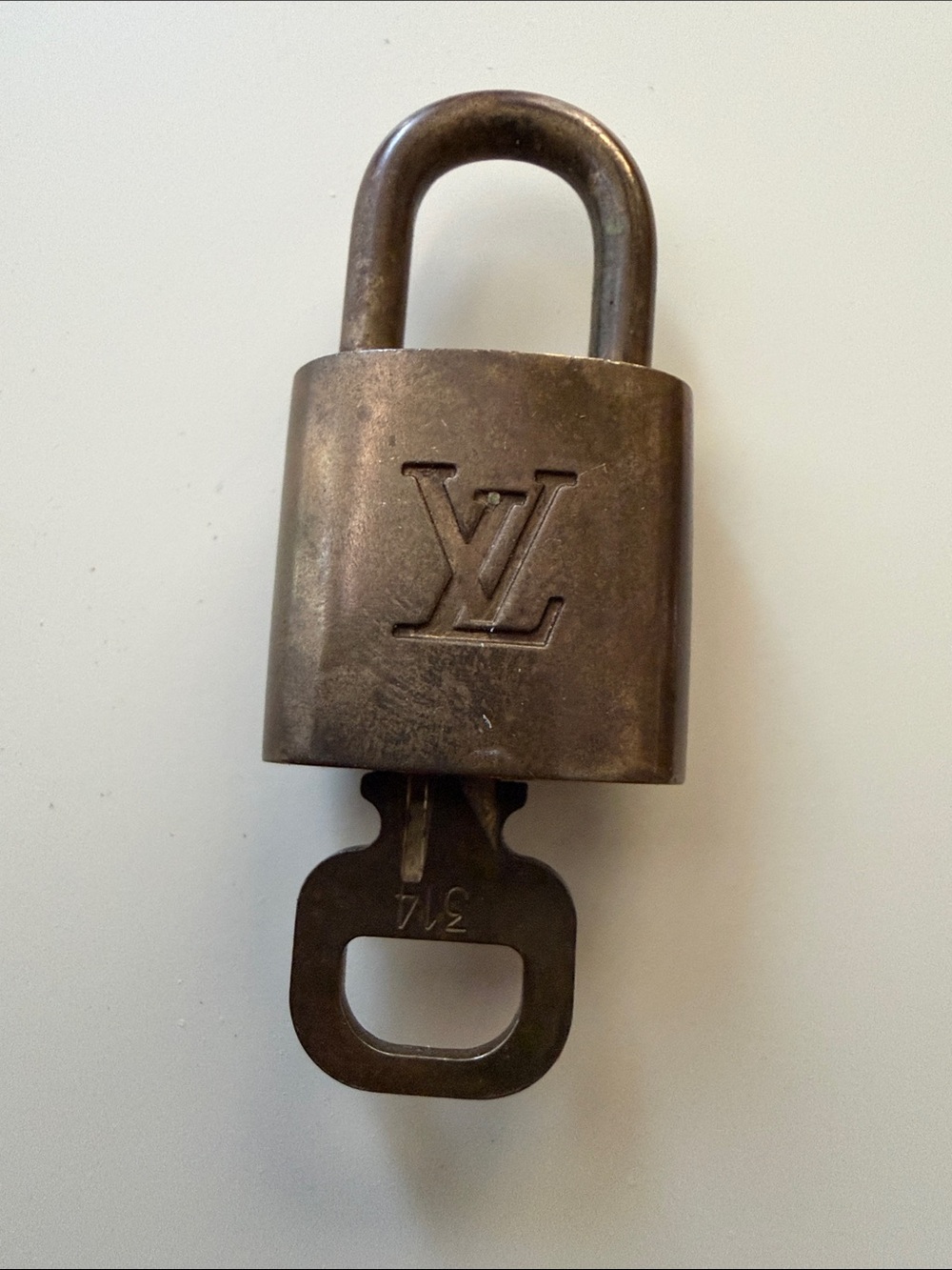 Louis Vuitton Bronze-Tone LV Padlock with Key